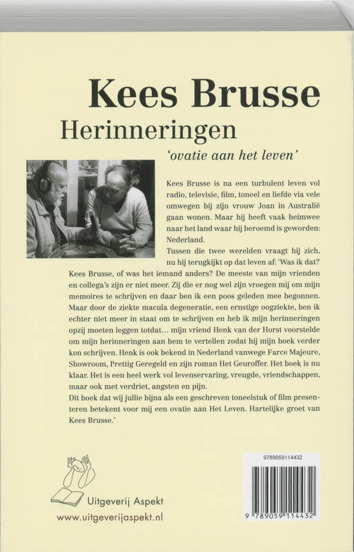 Achterkant van Kees Brusse