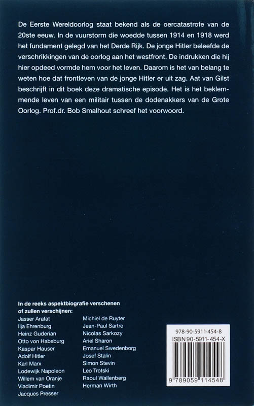 Achterkant van Adolf Hitler als frontsoldaat