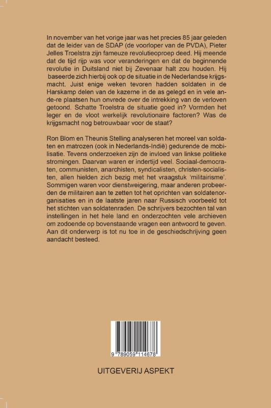 Achterkant van Niet voor God en niet voor vaderland