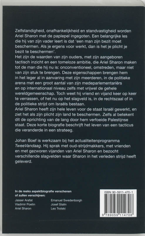 Achterkant van Ariel Sharon