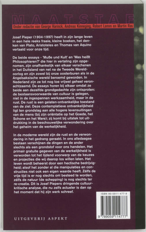 Achterkant van Rust en beschaving bij voorbaat