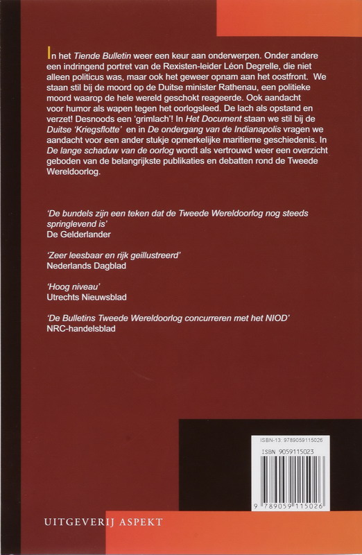 Achterkant van Tiende bulletin van de Tweede Wereldoolog
