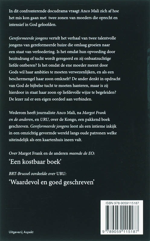 Achterkant van Gereformeerde jongens