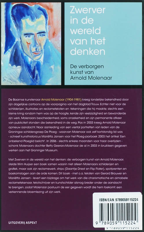 Achterkant van Zwerver in de wereld van het denken