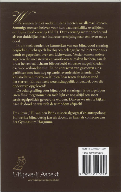 Achterkant van Rondom de dood en de bijna dood ervaringen