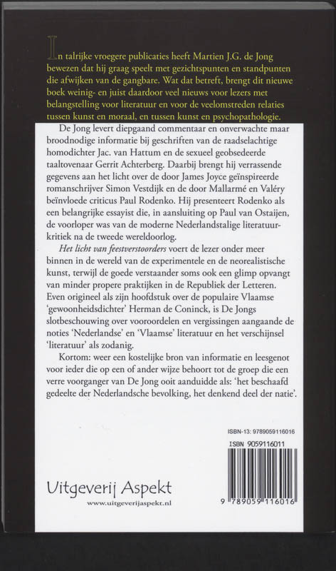 Achterkant van Het licht van feestverstoorders