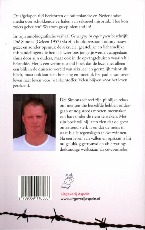 Achterkant van Gevangen in eigen geest