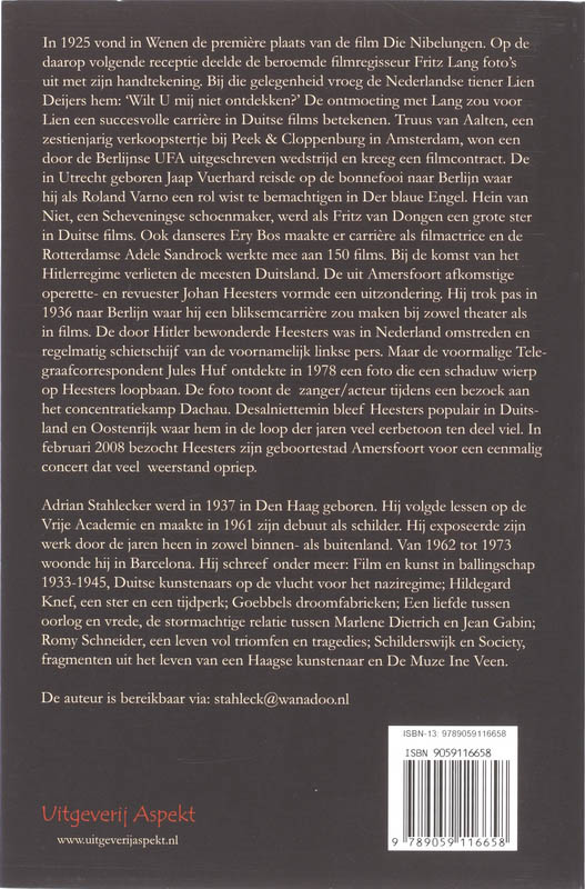 Achterkant van Nederlandse acteurs in de Weimarrepubliek en Nazi-Duitsland