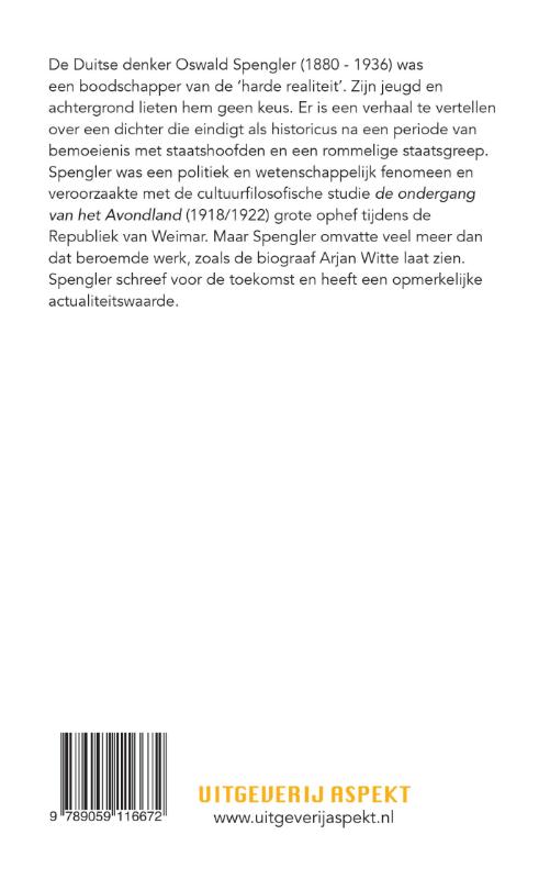 Achterkant van Oswald Spengler