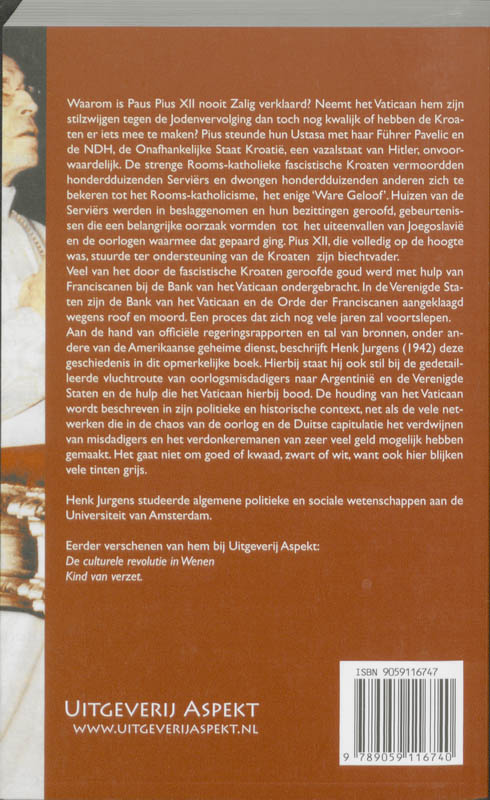 Achterkant van Vluchten via het Vaticaan