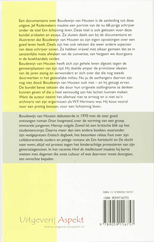 Achterkant van Een lichtzinnig leven