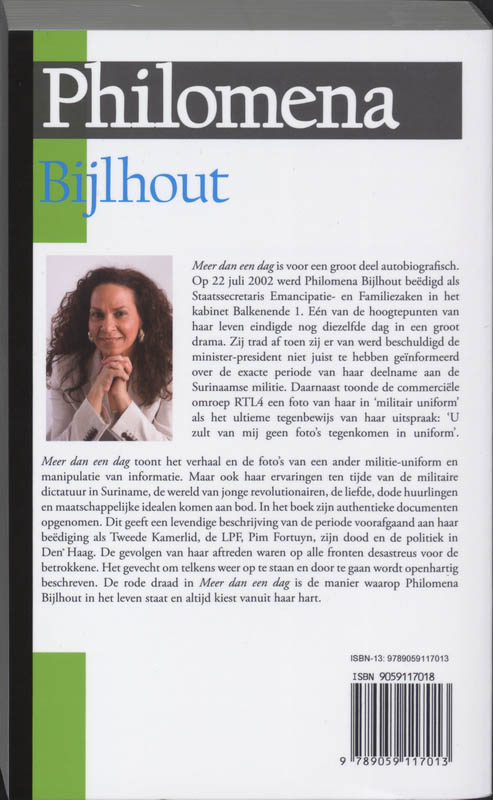 Achterkant van Meer dan een dag
