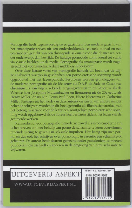 Achterkant van De pornografische verleiding