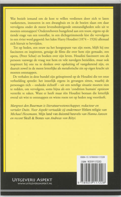 Achterkant van In de greep van Houdini