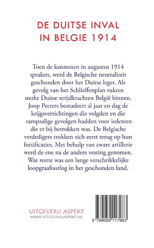 Achterkant van De Duitse inval in Belgie