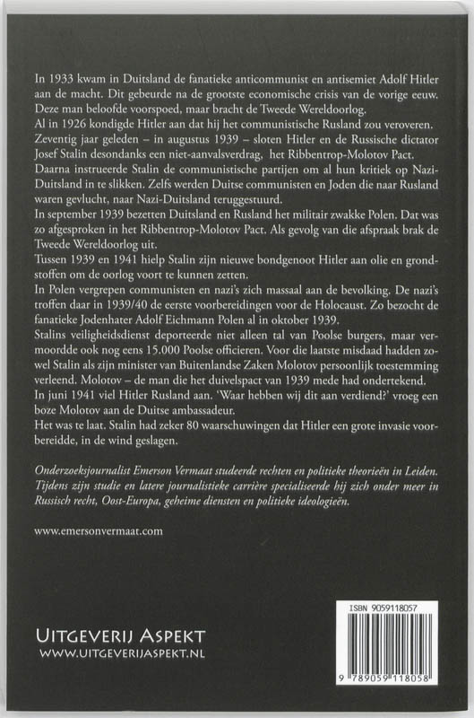 Achterkant van Het Ribbentrop-Molotov Pact 1939