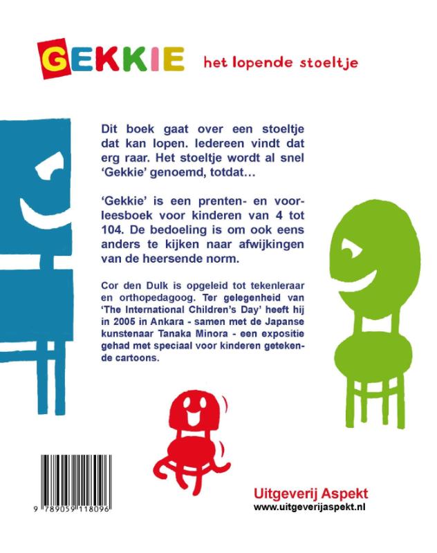 Achterkant van Gekkie
