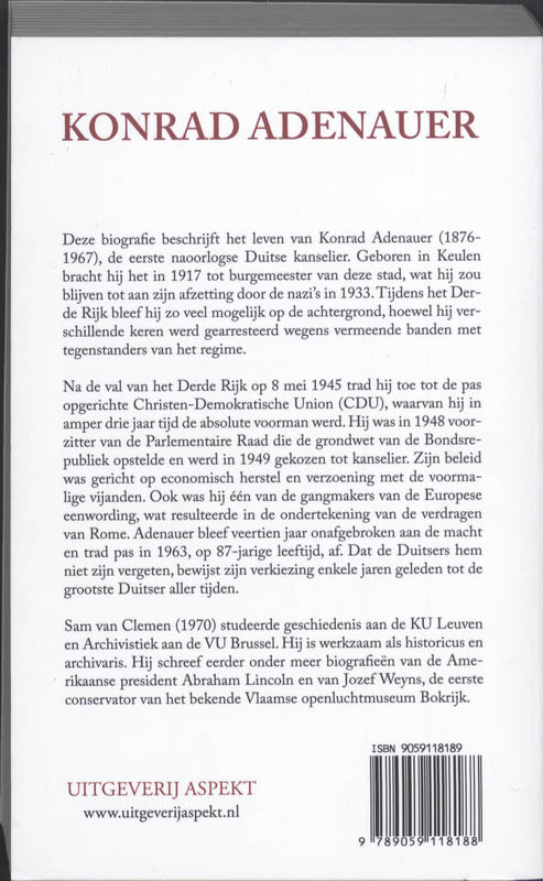 Achterkant van Konrad Adenauer