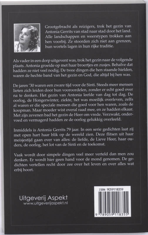 Achterkant van Flitsen en gedichten uit mijn leven
