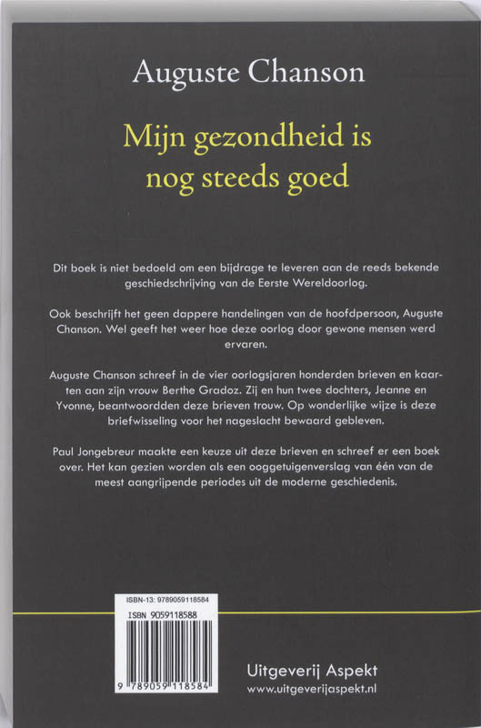 Achterkant van Mijn gezondheid is nog steeds goed