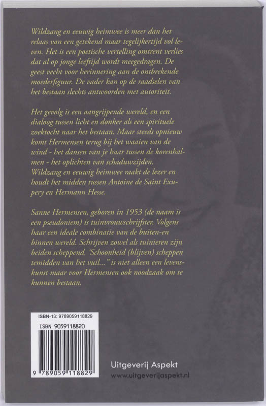 Achterkant van Wildzang een eeuwig heimwee