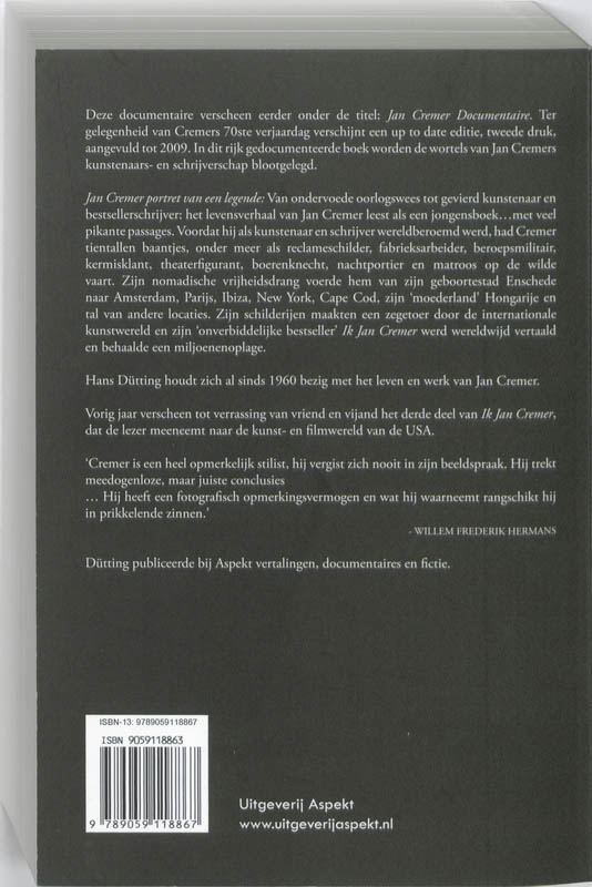 Achterkant van Jan Cremer