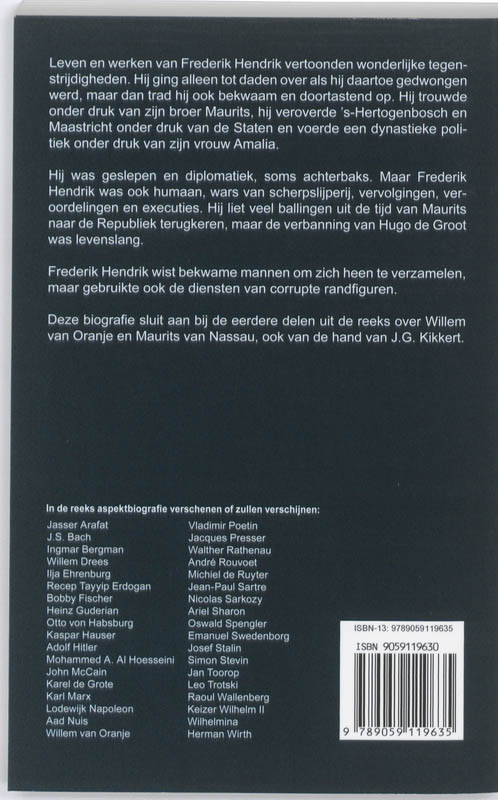 Achterkant van Frederik Hendrik