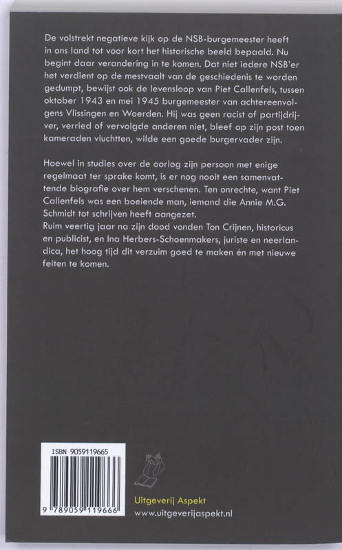 Achterkant van P.C. Callenfels