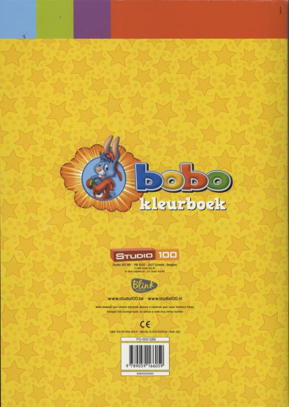 Achterkant van BOBO KLEURBOEK