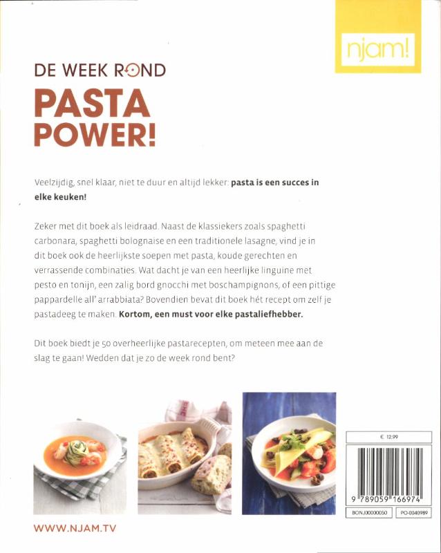 Achterkant van Pasta power!
