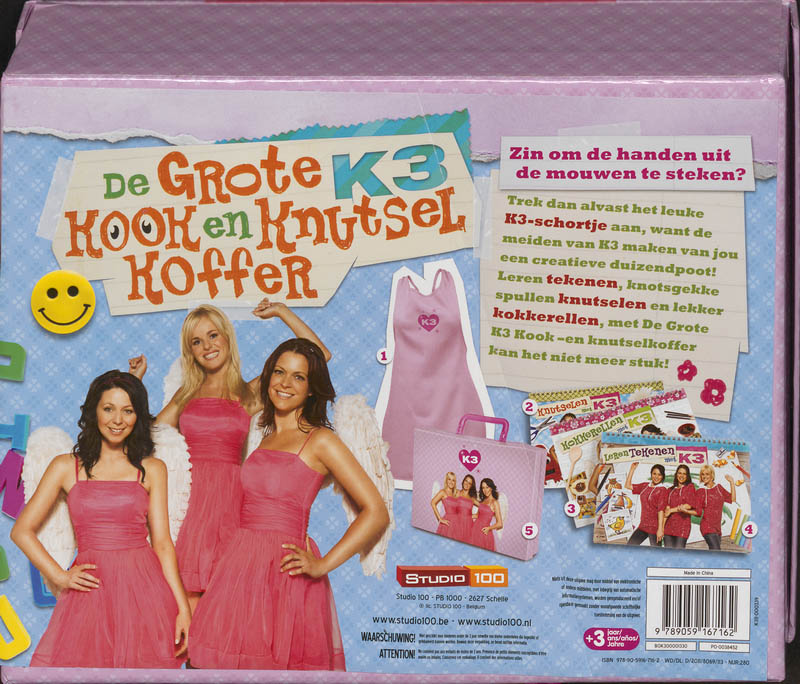 Achterkant van De Grote K3 Kook- en Knutselkoffer