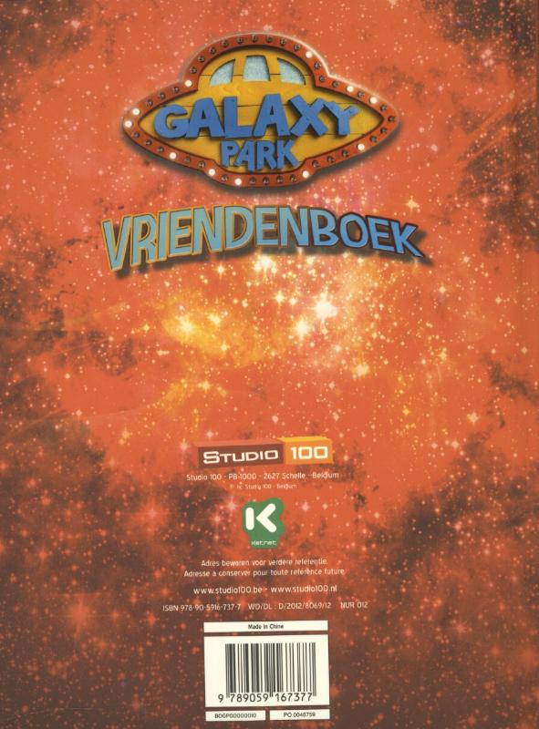 Achterkant van Vriendenboek
