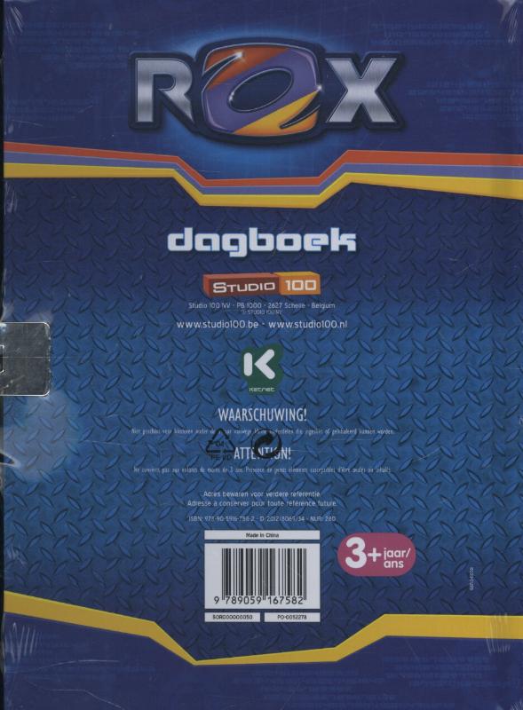 Achterkant van Rox dagboek