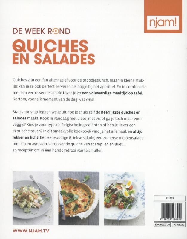 Achterkant van Quiches en salades
