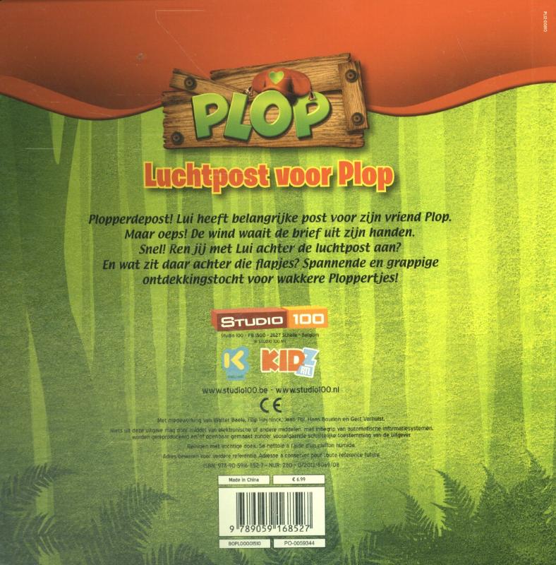 Achterkant van Luchtpost voor Plop