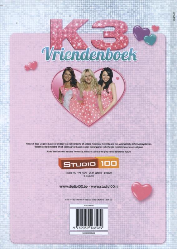 Achterkant van Vriendenboek