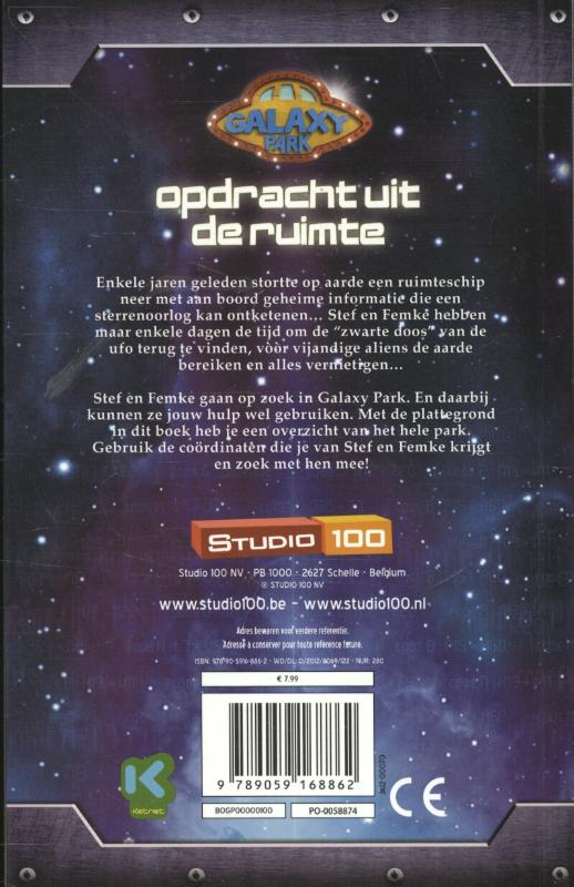 Achterkant van Opdracht uit de ruimte