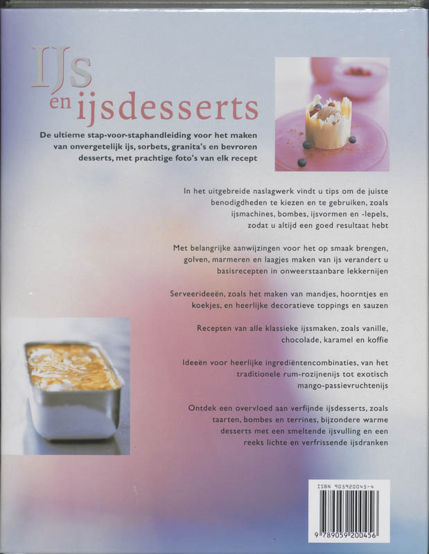 Achterkant van IJs en ijsdesserts
