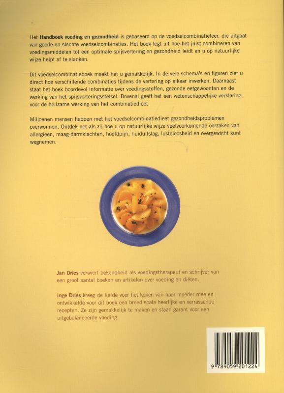 Achterkant van Handboek voeding en gezondheid