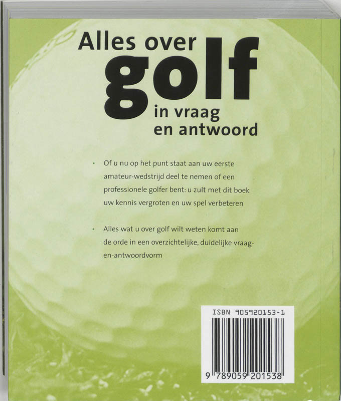Achterkant van Alles over golf in vraag en antwoord
