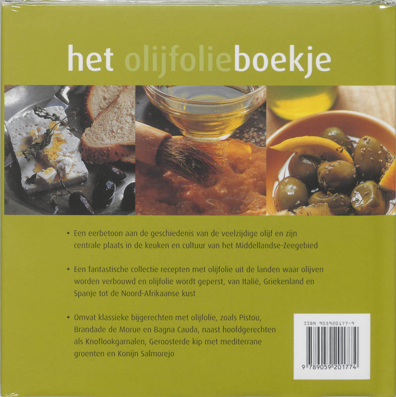 Achterkant van Het olijfolieboekje