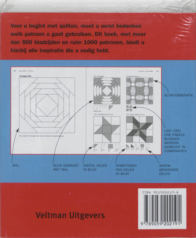 Achterkant van 1000 quilt patronen