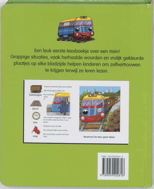 Achterkant van Speel en lees met treinen