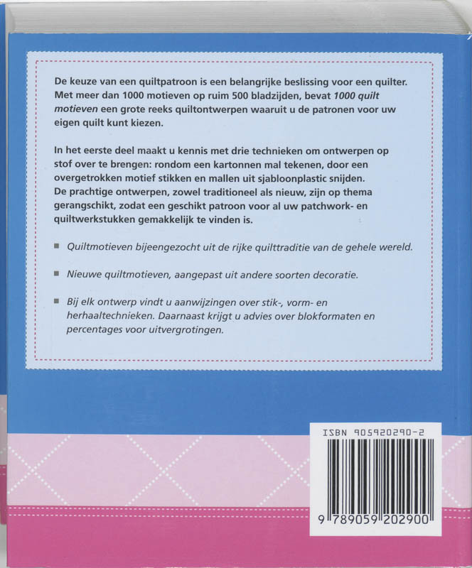 Achterkant van 1000 quilt-motieven