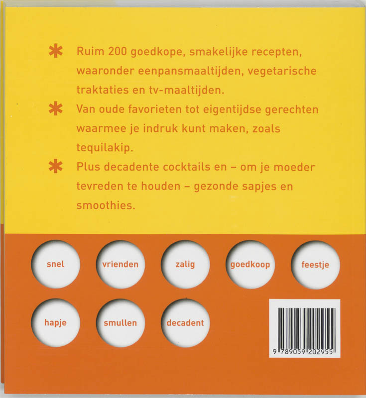 Achterkant van De studentenkookgids basis
