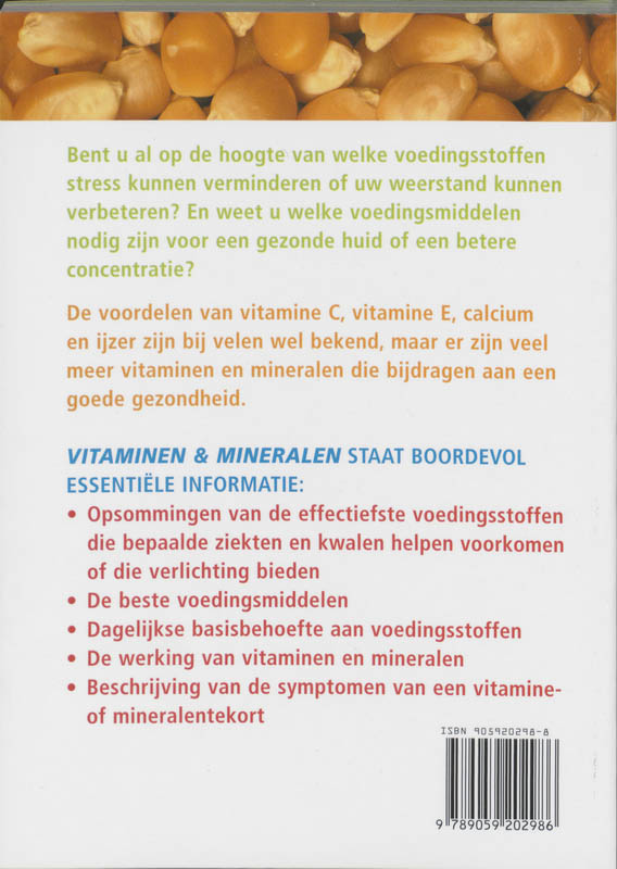 Achterkant van Vitaminen en mineralen