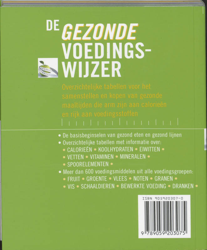 Achterkant van De gezonde voedingswijzer