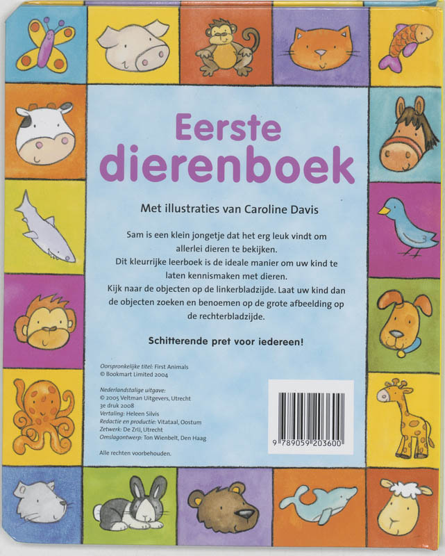 Achterkant van Eerste dierenboek