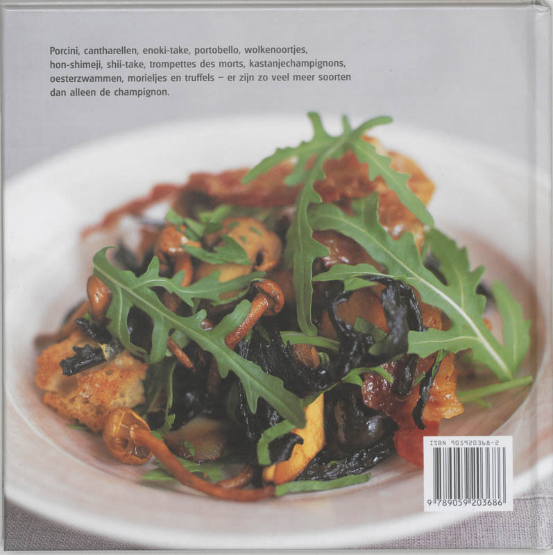 Achterkant van Koken met paddestoelen