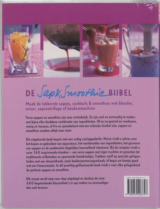 Achterkant van De sap- & smoothiebijbel